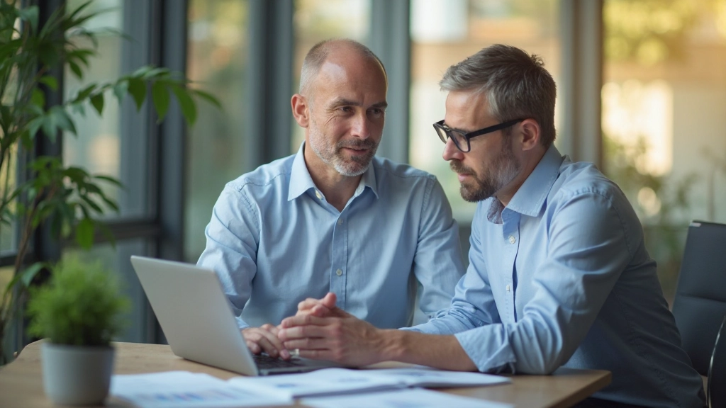 Консультант по пенсионному планированию обсуждает долгосрочную финансовую стратегию